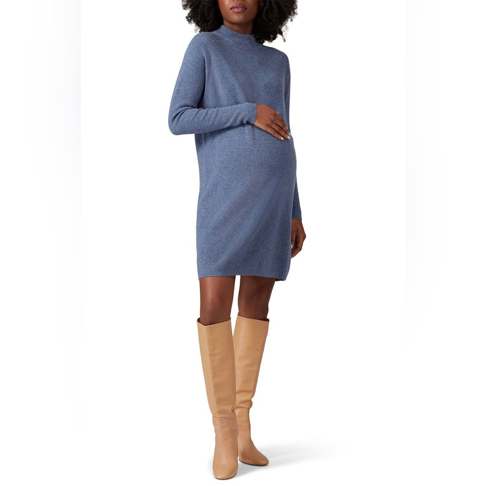Hatch The Belen Maternity - Wool and Cashmere Long Sleeve Blue Dress Size 0